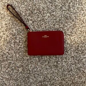 Red Coach wrist wallet
